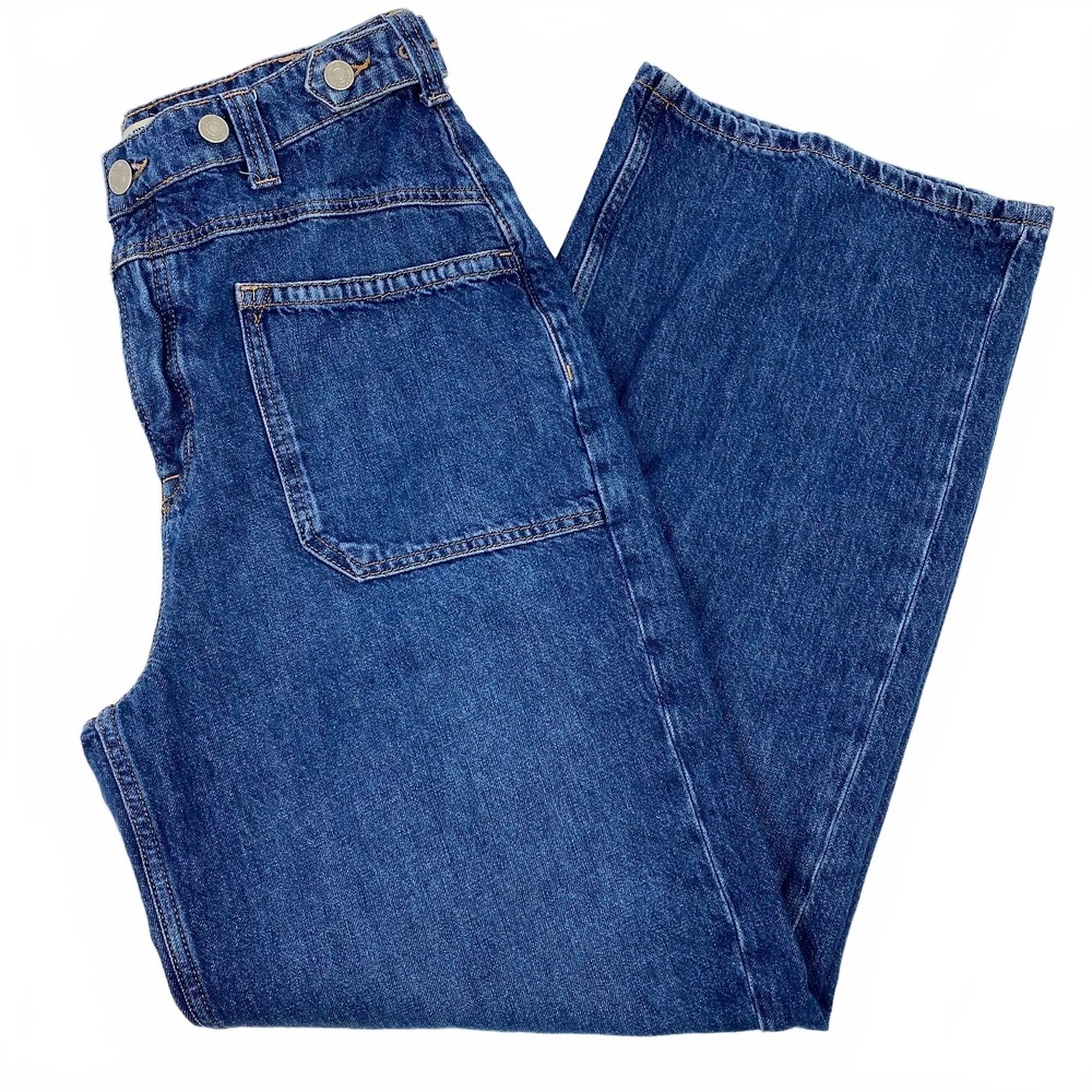 We The Free Dark Wash Adjustable Waist Wide Leg Jeans | 30 Regular